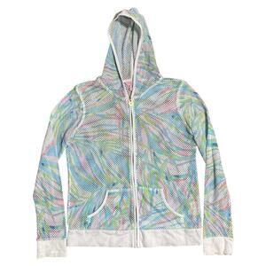 Lilly Pulitzer Jacket Womens Medium Multicolor Lightweight Mesh Full Zip